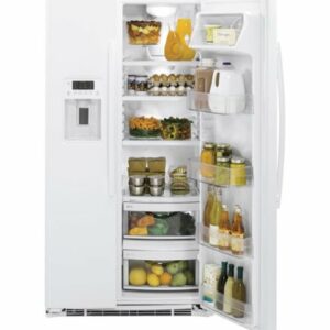 GE - 21.9 Cu. Ft. Side-by-Side Counter-Depth Refrigerator - White