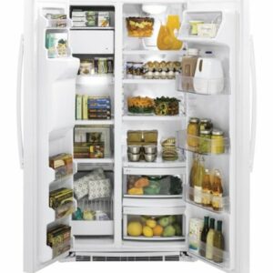 GE - 21.9 Cu. Ft. Side-by-Side Counter-Depth Refrigerator - White