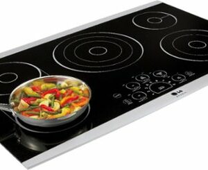 LG - STUDIO 36" Built-In Electric Cooktop with 5 Elements and Bridge Element - Stainless Steel