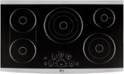 LG - STUDIO 36" Built-In Electric Cooktop with 5 Elements and Bridge Element - Stainless Steel