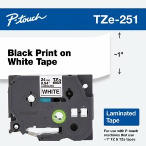 Brother - P-touch TZe251 Laminated Label Tape - Black on White