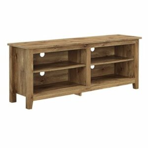 Walker Edison - Modern 58" Wood Open Storage TV Stand for Most TVs up to 65" - Barnwood