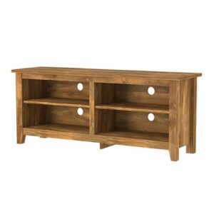 Walker Edison - Modern 58" Wood Open Storage TV Stand for Most TVs up to 65" - Barnwood