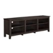 Walker Edison - Modern 70" Open 6 Cubby Storage TV Stand for TVs up to 80" - Espresso