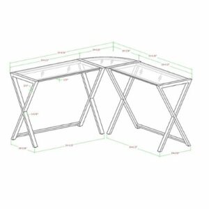 Walker Edison - 51" L-Shaped Modern Glass Computer Desk - White