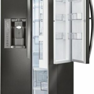 LG - 26 Cu. Ft. Door-in-Door Side-by-Side Refrigerator with Thru-the-Door Ice and Water - Black Stainless Steel