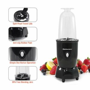 Elite Gourmet - 17 Piece Personal Drink Mixer - Black