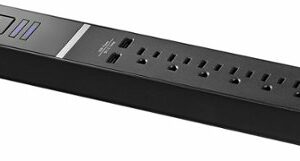 Rocketfish™ 7-Outlet/2-USB 2100 Joules Surge Protector Strip - Black