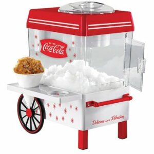 Nostalgia SCM550COKE Coca-Cola Snow Cone Maker & Shaved Ice Storage - Red/White