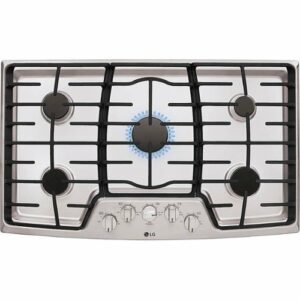 LG - 36" Built-In Gas Cooktop with 5 Burners and Superboil - Stainless Steel