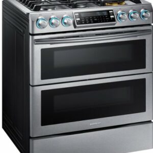 Samsung - Flex Duo 5.8 Cu. Ft. Self-Cleaning Slide-In Gas Convection Range - Stainless Steel