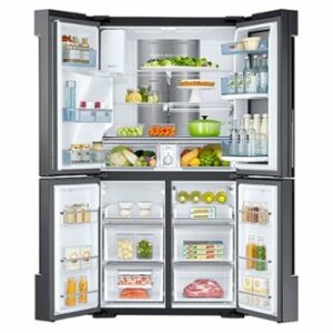 Samsung - 27.8 cu. ft. 4-Door Flex French Door Refrigerator with Food ShowCase - Black Stainless Steel