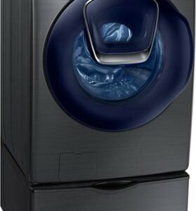 Samsung - 4.5 Cu. Ft. High-Efficiency Stackable Smart Front Load Washer with Steam and AddWash - Black Stainless Steel