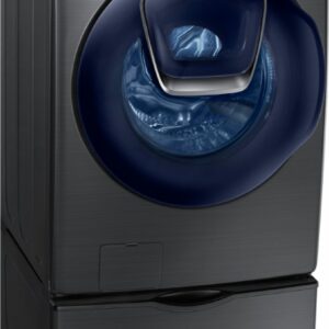 Samsung - 4.5 Cu. Ft. High-Efficiency Stackable Smart Front Load Washer with Steam and AddWash - Black Stainless Steel