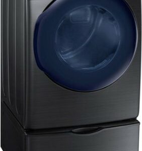 Samsung - 7.5 Cu. Ft. Stackable Gas Dryer with Steam and Sensor Dry - Black Stainless Steel