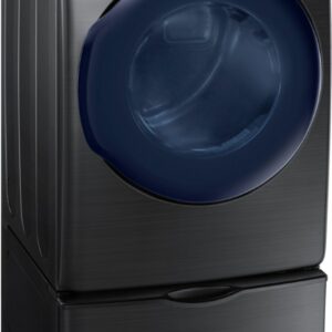 Samsung - 7.5 Cu. Ft. Stackable Gas Dryer with Steam and Sensor Dry - Black Stainless Steel