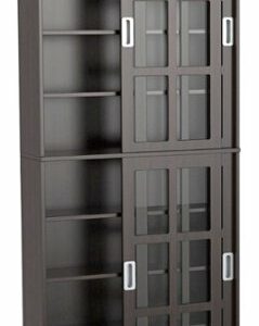 Atlantic - Windowpane 720 Media Cabinet with Sliding Glass Doors - Espresso