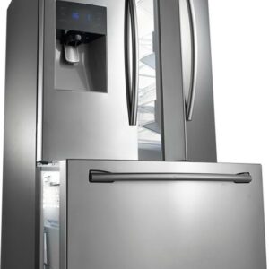 Samsung - 24.6 cu. ft. French Door Refrigerator with Thru-the-Door Ice and Water - Stainless Steel