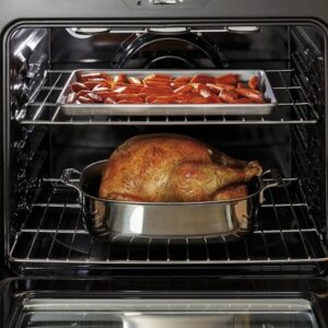 GE - 5.3 Cu. Ft. Freestanding Electric Convection Range with Self-Cleaning and No-Preheat Air Fry - Stainless Steel