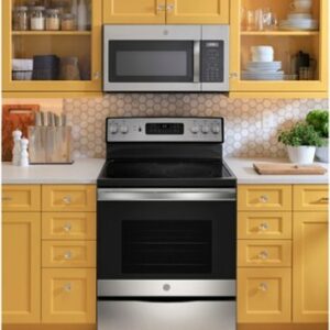 GE - 5.3 Cu. Ft. Freestanding Electric Convection Range with Self-Cleaning and No-Preheat Air Fry - Stainless Steel