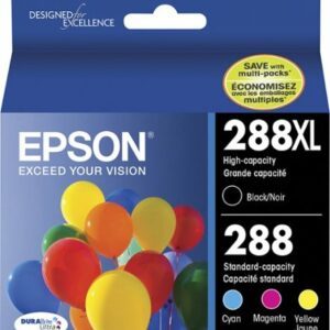 Epson - 288/288XL 4-Pack Ink Cartridges High Capacity and Standard Capacity - Cyan/Magenta/Yellow/Black