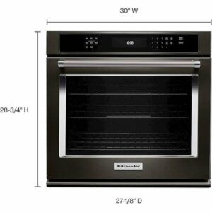 KitchenAid - 30" Built-In Single Electric Convection Wall Oven - Black Stainless Steel