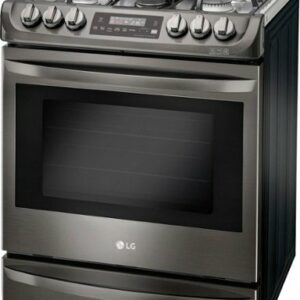 LG - 6.3 Cu. Ft. Smart Slide-In Gas True Convection Range with EasyClean and UltraHeat Power Burner - Black Stainless Steel