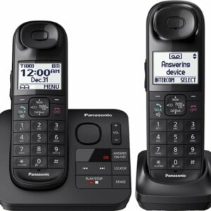 Panasonic - KX-TGL432B DECT 6.0 Expandable Cordless Phone System with Digital Answering System - Black