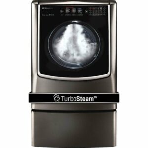 LG - SIGNATURE 9.0 Cu. Ft. Smart Gas Dryer with Steam and Sensor Dry - Black stainless steel