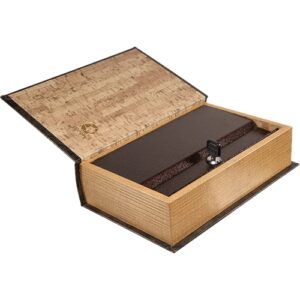 Barska - Antique Book Lock Box with Key Lock - Brown