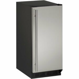 U-Line - 1000 Series 14.9" 60 lb Freestanding Icemaker - Stainless Steel