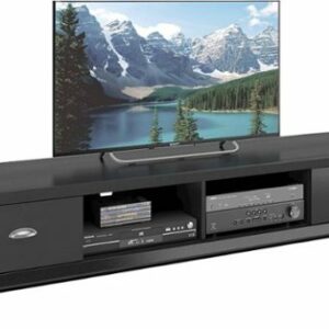 CorLiving - Lakewood Extra Wide TV Stand, for TVs up to 85" - Black Wood Grain