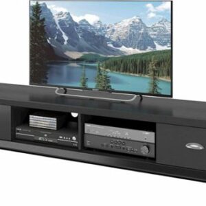 CorLiving - Lakewood Extra Wide TV Stand, for TVs up to 85" - Black Wood Grain