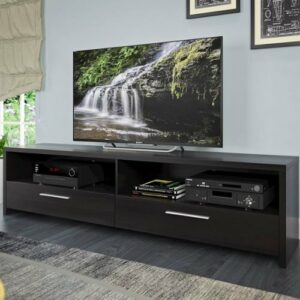 CorLiving - Fernbrook TV Stand, for TVs up to 95" - Black Faux Wood Grain