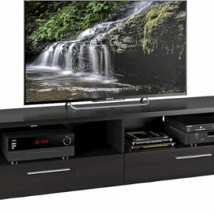 CorLiving - Fernbrook TV Stand, for TVs up to 95" - Black Faux Wood Grain