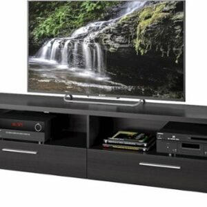 CorLiving - Fernbrook TV Stand, for TVs up to 95" - Black Faux Wood Grain