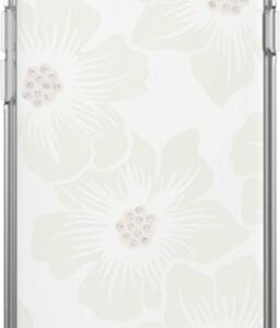 kate spade new york - Protective Hardshell Case for Apple® iPhone® SE (3rd Generation) and iPhone® 8/7/6/6s - Hollyhock Floral Clear/Cream with Stones