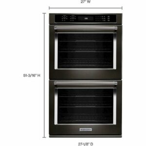 KitchenAid - 27" Built-In Double Electric Convection Wall Oven - Black Stainless Steel