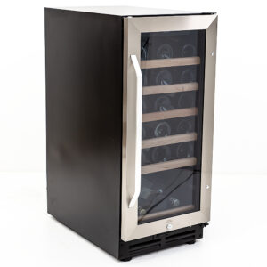 Avanti - Wine Cooler with Wood Accent Shelving, 30 Bottle Capacity, in Stainless Steel