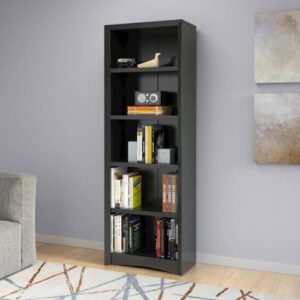 CorLiving - Quadra 4-Shelf Bookcase - Black