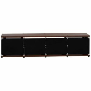 Salamander Designs - Synergy TV Cabinet for Most Flat-Panel TVs Up to 90" - Aluminum/Dark Walnut