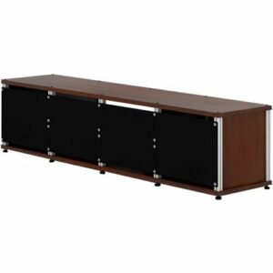 Salamander Designs - Synergy TV Cabinet for Most Flat-Panel TVs Up to 90" - Aluminum/Dark Walnut