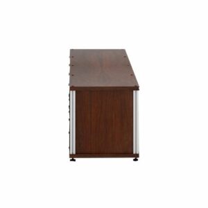 Salamander Designs - Synergy TV Cabinet for Most Flat-Panel TVs Up to 90" - Aluminum/Dark Walnut