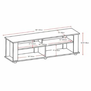 CorLiving - Bakersfield Black Wooden TV Stand, for TVs up to 75" - Ravenwood Black