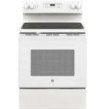 GE - 5.3 Cu. Ft. Freestanding Electric Range with Self-cleaning - White