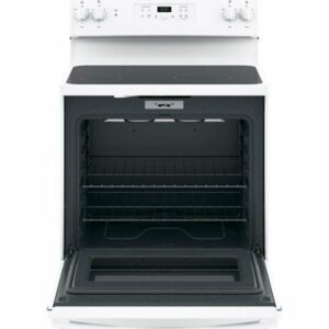 GE - 5.3 Cu. Ft. Freestanding Electric Range with Self-cleaning - White