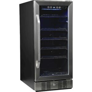 NewAir - 96-Can Built-In Beverage Cooler with Precision Temperature Controls and Adjustable Shelves - Stainless Steel