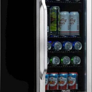 NewAir - 96-Can Built-In Beverage Cooler with Precision Temperature Controls and Adjustable Shelves - Stainless Steel