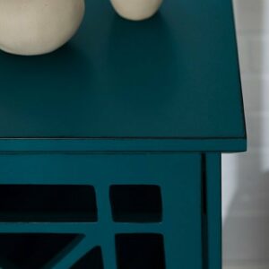 Walker Edison - Modern Fretwork Storage Console - Blue