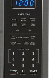 Sharp - Carousel 1.4 Cu. Ft. Mid-Size Microwave - Black Stainless Steel